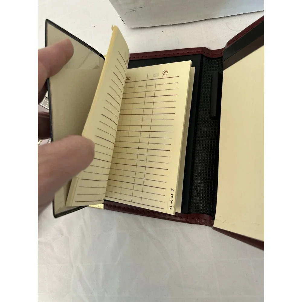 Vintage NOS Prop Notepad Holder W/address Book Burgundy 